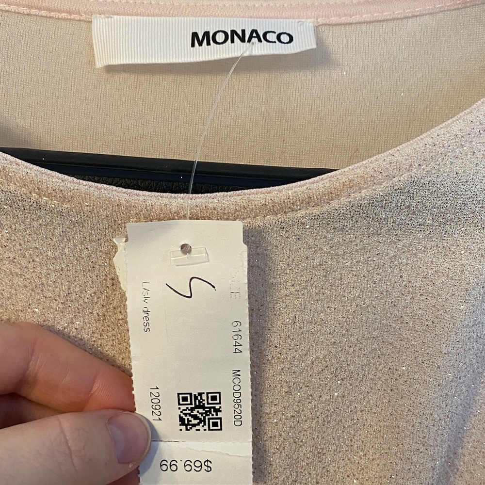 Monaco Cream Glitter Long Sleeve Body-con Dress - Picture 6 of 8